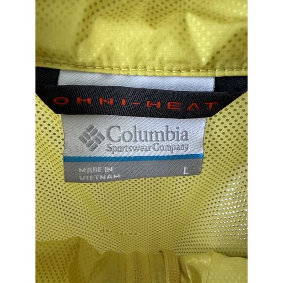 Columbia Womens Omni Heat Windbreaker Yellow Nylon Jacket Outdoors Hiking Large - Picture 7 of 7